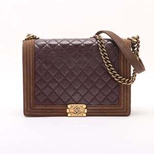 CHANEL Brown Leather Shoulder Bag